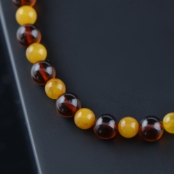 Round amber bracelet 6 mm and 5 mm